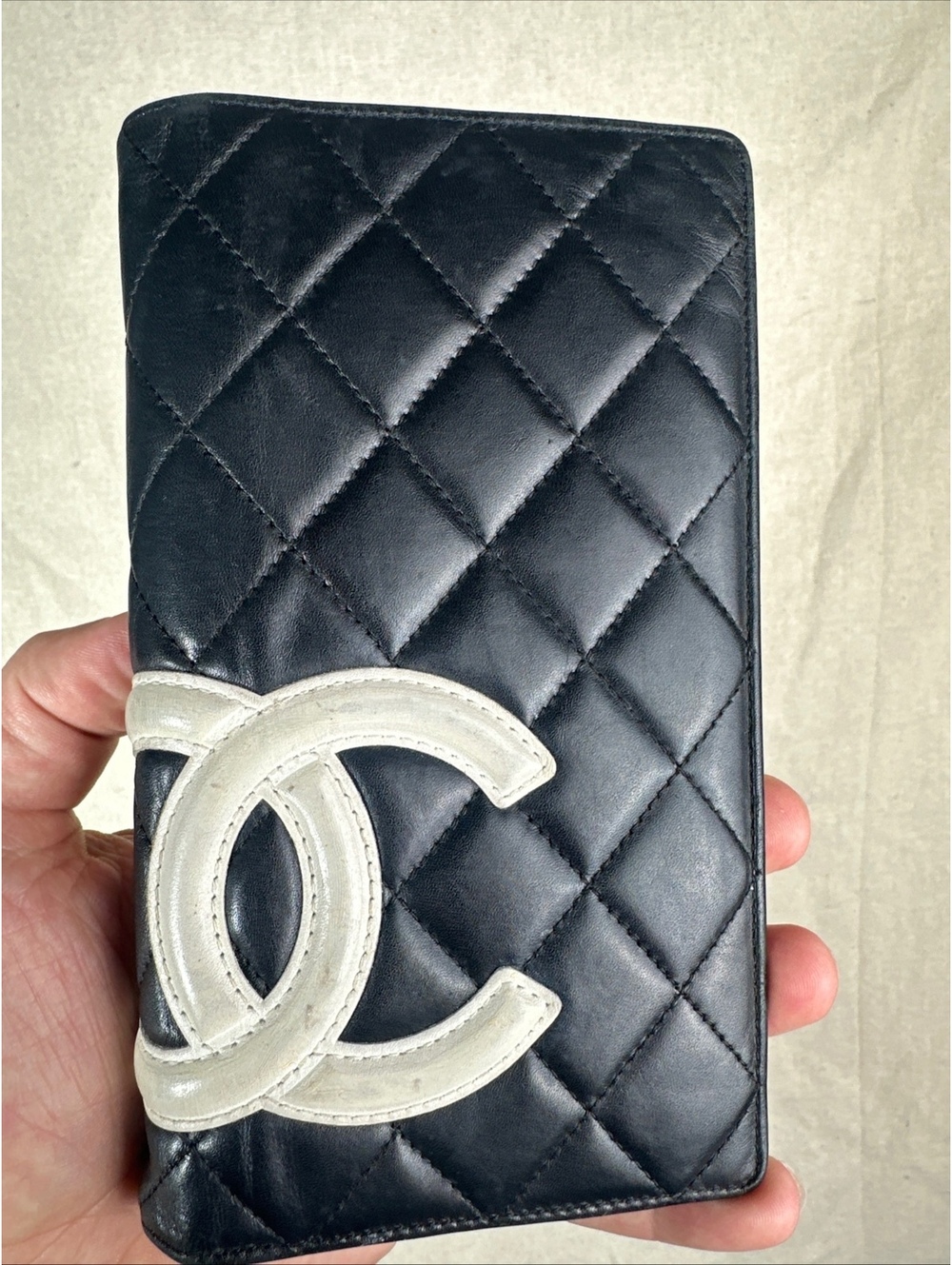 CHANEL Cambon Long Wallet Black White Quilted Lambskin Pink - Picture 3 of 9